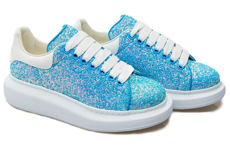 (WMNS) Alexander McQueen Oversized Sneakers Glitter Heavenly 'Blue' 558944W4T634543