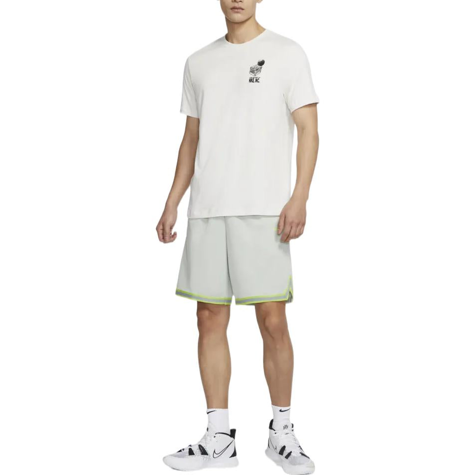Men's Nike Logo Pattern Printing Round Neck Short Sleeve White T-Shirt DR7638-030