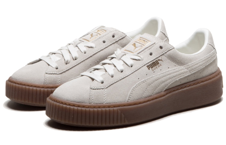(WMNS) PUMA Suede Platform Gray White 364718-07