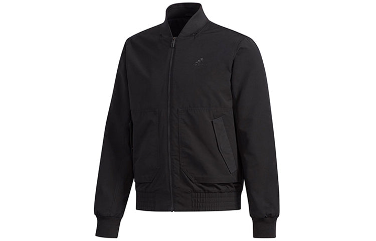 adidas EI JKT FL BOMB Sports Knit Fleece Lined Jacket Black DT2486
