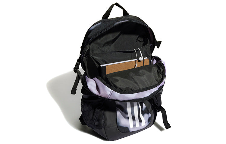 adidas Printing Stripe logo Large Capacity Backpack Unisex White / Gray / Black HI5958