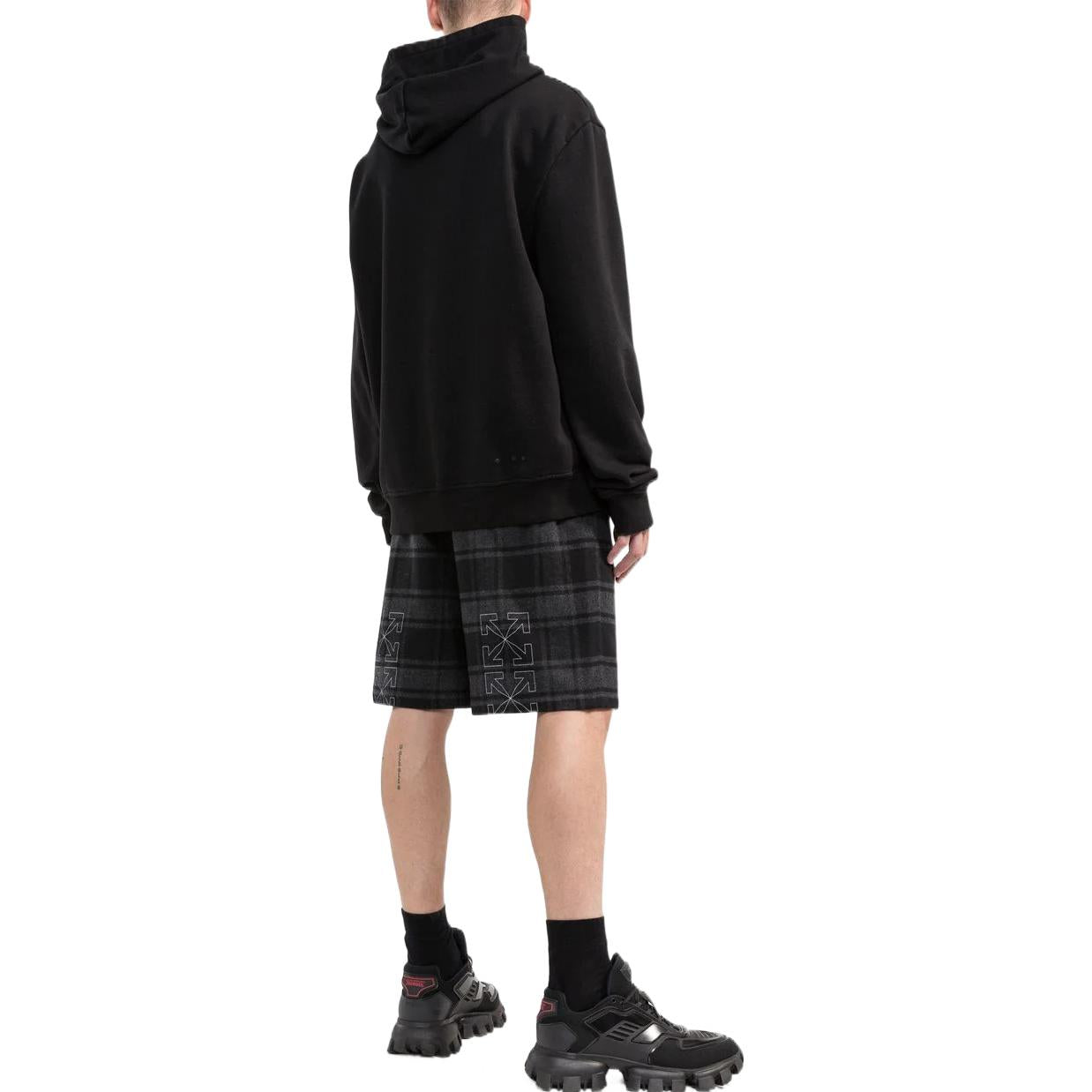 Off-White Check-Print Shorts 'Black Grey' OMCB058C99FAB0010501