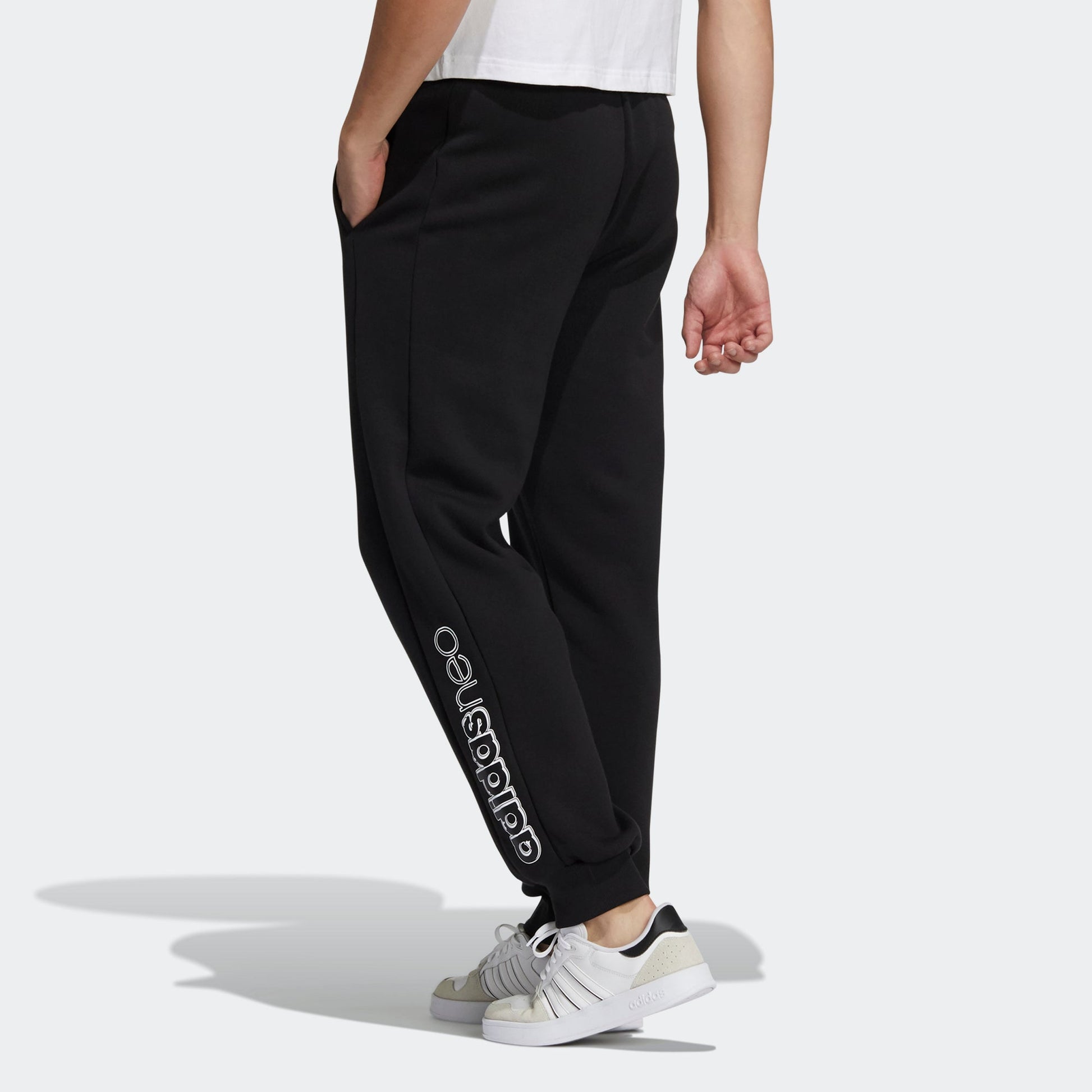 Men's adidas neo Wp Tp Alphabet Logo Bundle Feet Sports Pants/Trousers/Joggers Black HG9023