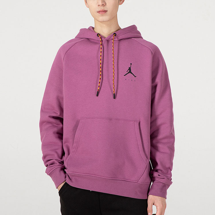Men's Air Jordan SS22 Logo Printing Casual Sports Drawstring Fleece Lined Purple Red DJ0212-507