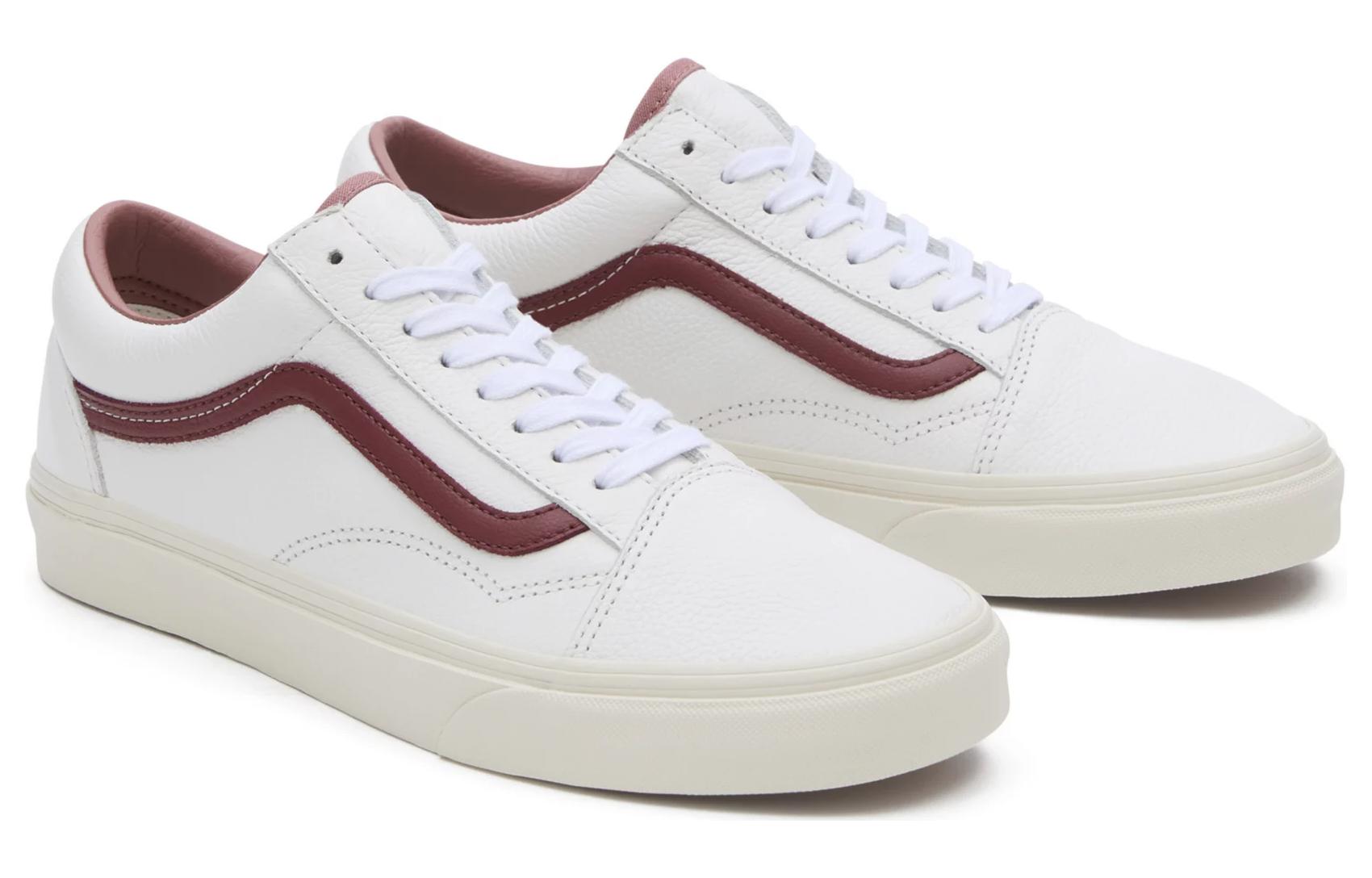 Vans Old Skool Premium Leather 'White Dark Red' VN0007NT7BF