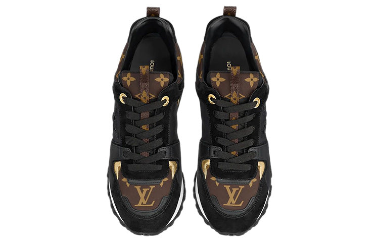 (WMNS) LOUIS VUITTON Run Away Trainers 'Black with Brown Monogram' 1AAP39