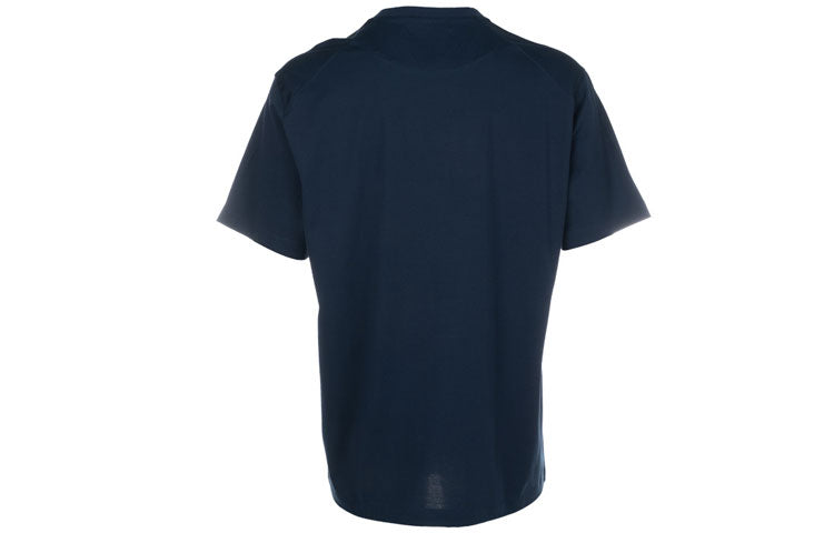 Men's Y-3 SS21 Cotton Round Neck Short Sleeve Navy Blue T-Shirt GV4114