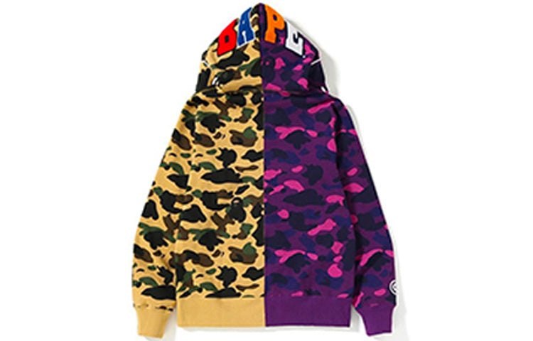 BAPE Unisex 1ST X COLOR CAMO 2ND APE HALF FULL ZIP Yellow/Purple BAPE-SS19-2