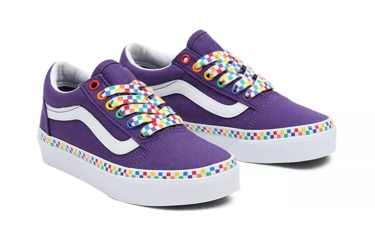 (PS) Vans Old Skool Rainbow Checkerboard 'Purple White' VN0A7Q5FAC0