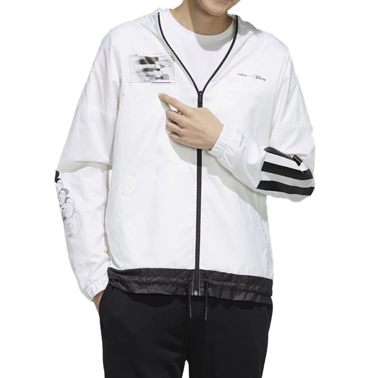 adidas neo Mickey Casual Sports Hooded Jacket White EI4535