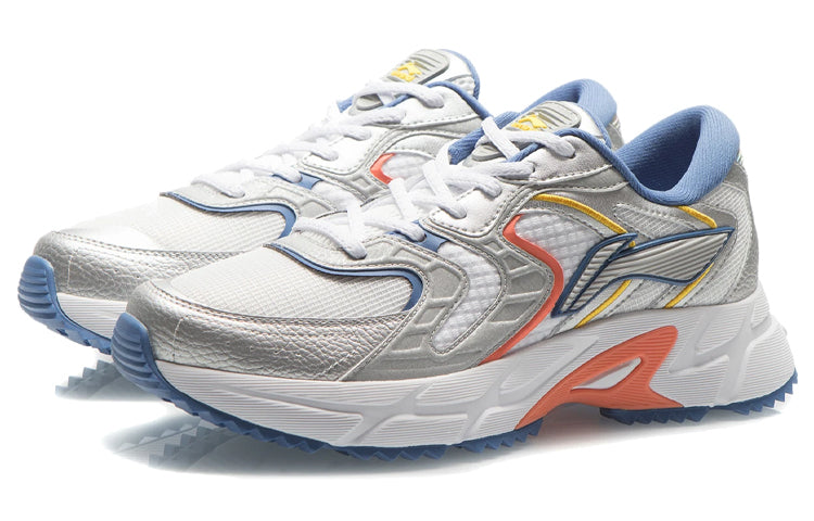 Li-Ning Retro Running Shoes 'Grey White Blue' ARLR013-6