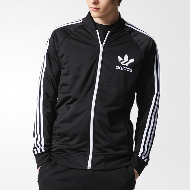 adidas originals Logo Printing Reversible Camouflage Sports Jacket Black CD1715