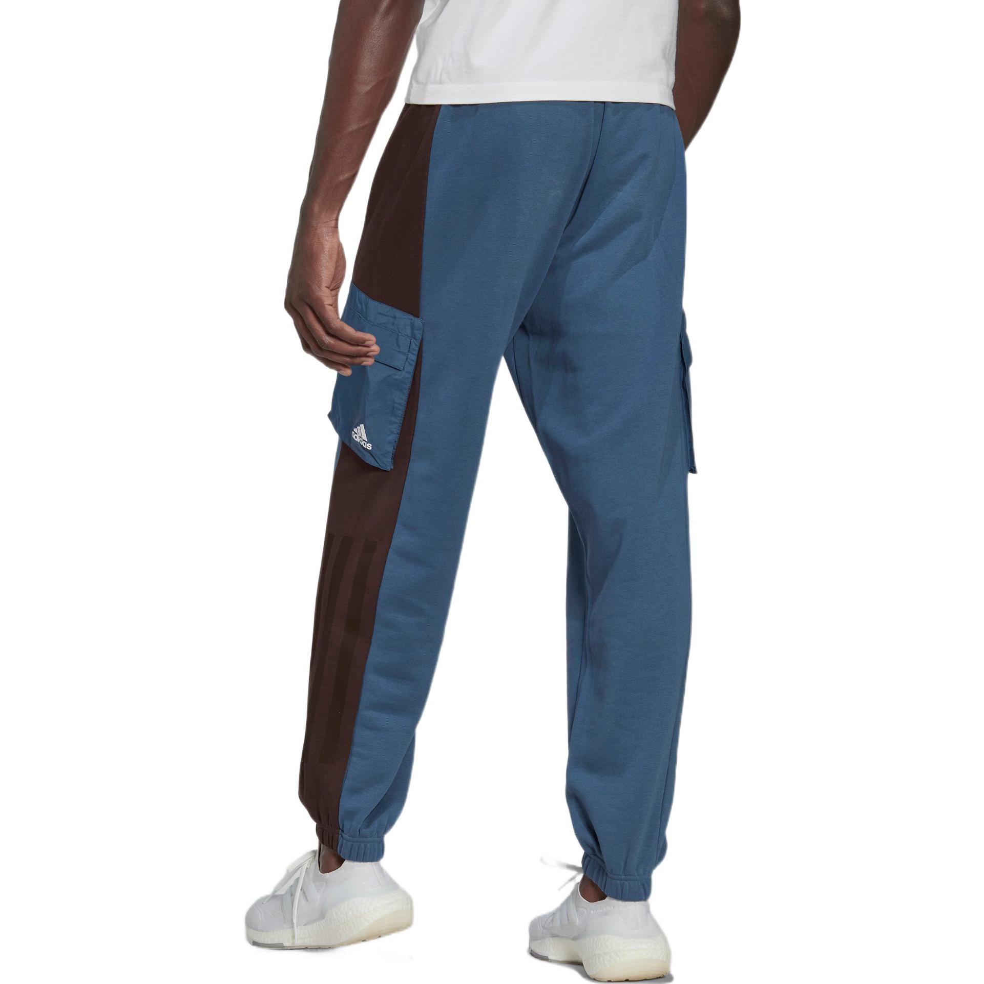 Men's adidas Logo Multiple Pockets Loose Bundle Feet Sports Pants/Trousers/Joggers Blue HZ9701