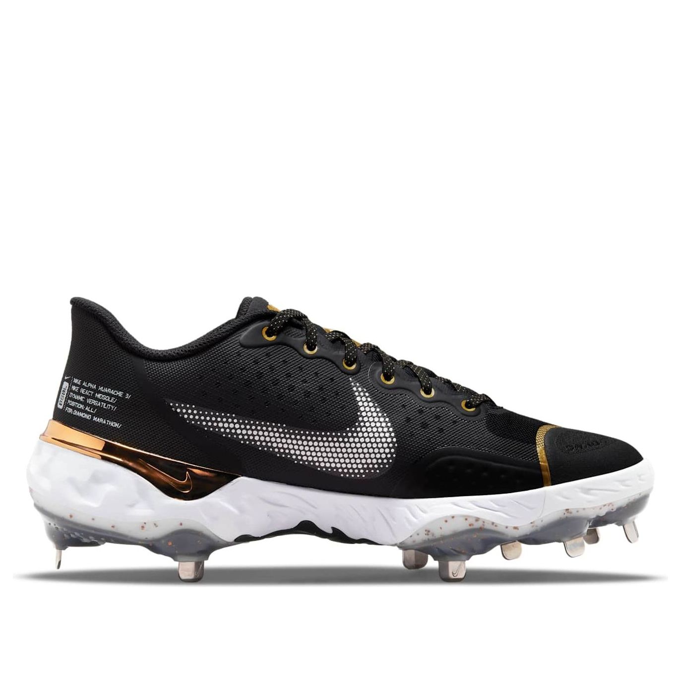 Nike Alpha Huarache Elite 3 Low 'Black Metallic Gold' CK0746-012