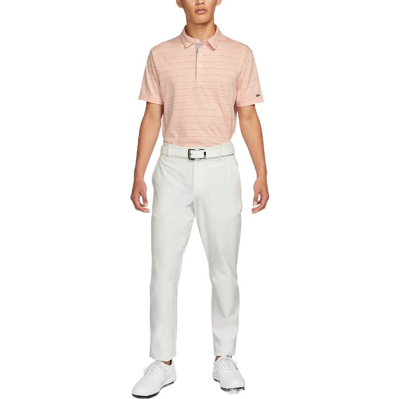 Men's Nike Dri-FIT Stripe Breathable Lapel Short Sleeve Arctic Orange Polo Shirt DH0892-800