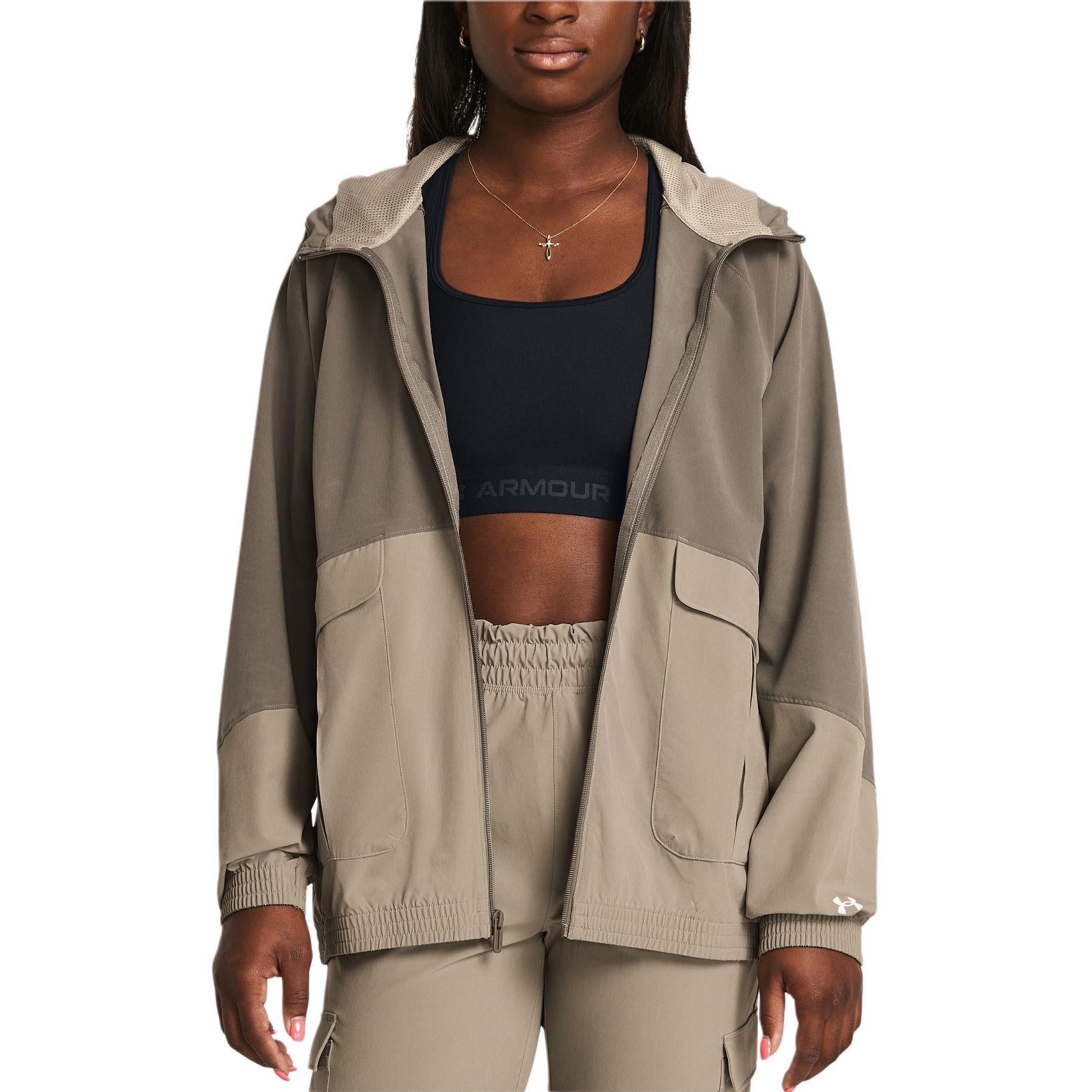 (WMNS) Under Armour ArmourSport Cargo Oversized Jacket 'Brown' 1382699-200