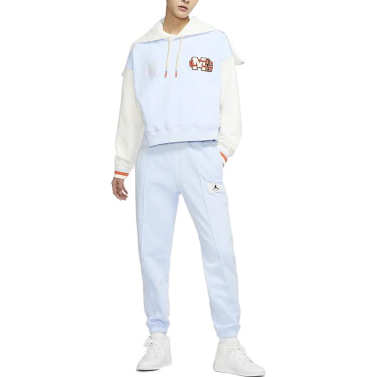 (WMNS) Air Jordan x Maison Chateau Rouge Crossover Colorblock Splicing Hoodie Asia Edition Blue DJ9763-447