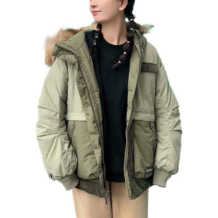 (WMNS) Converse Premium Fashion Mid Down Jacket Asia Sizing 'Army Green' 10023726-A02