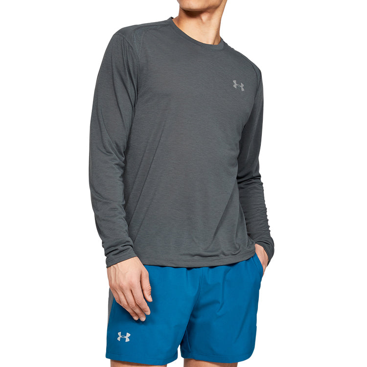 Men's Under Armour Mesh Running Long Sleeves Gray 1326584-012