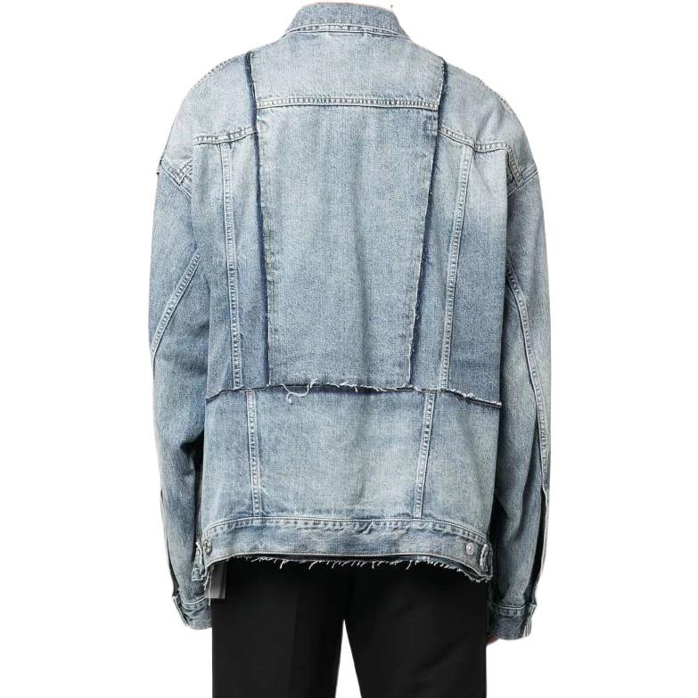 Balenciaga Oversized Cut-Up Ring Denim Jacket 'Blue' 697779TMW264437