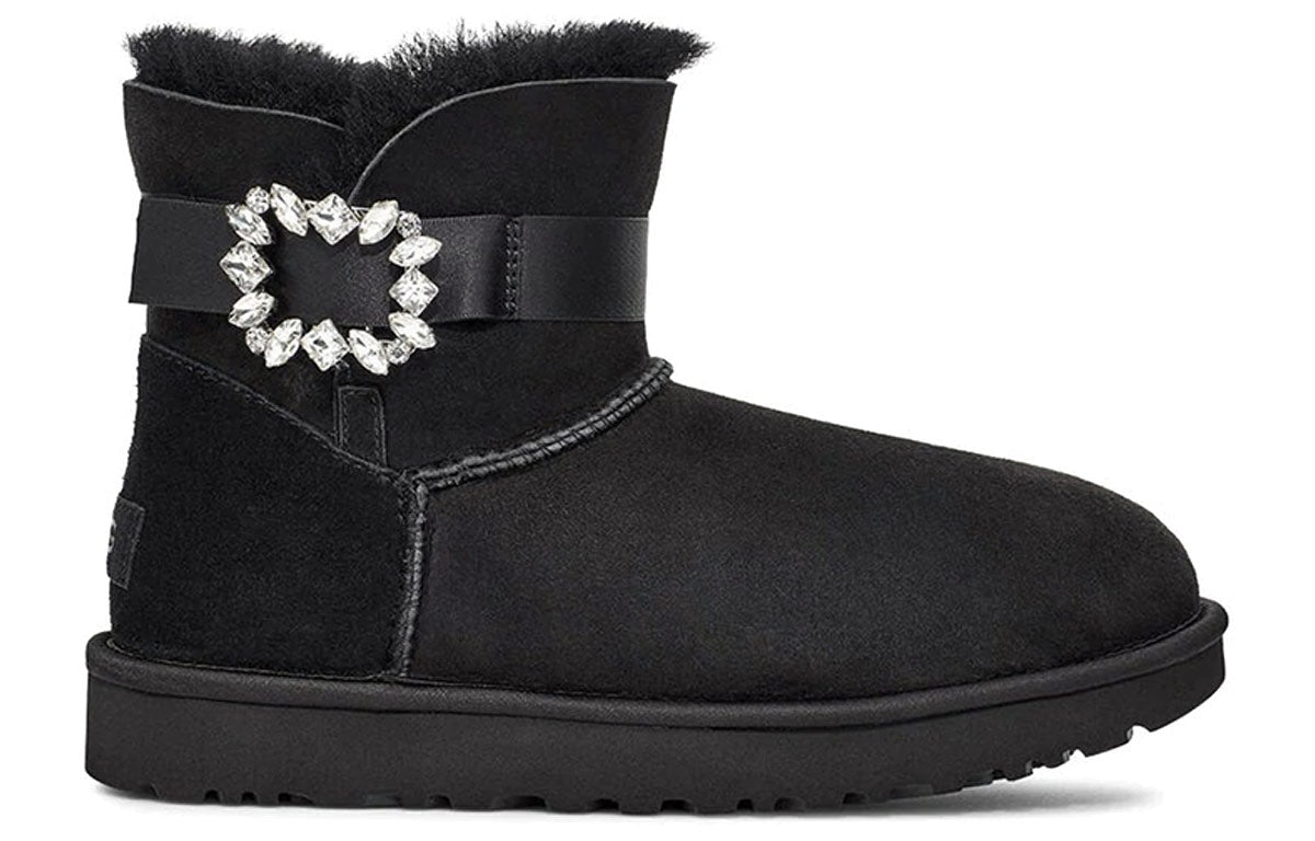 (WMNS) UGG Karlie Brooch 'Black' 1110430-BLK