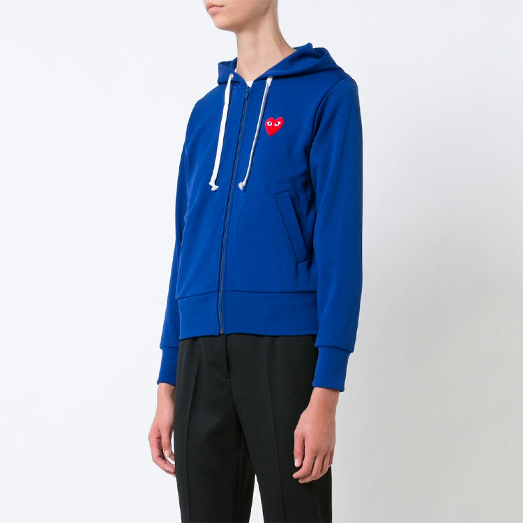 COMME des GARCONS PLAY Red Heart Zip Up Hoodie 'Blue' AZ-T172-051-2