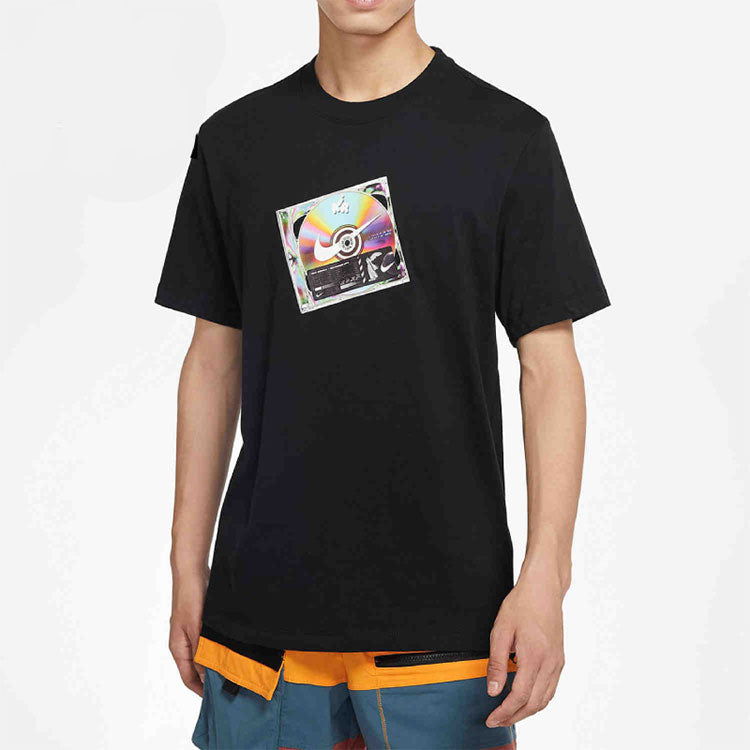 Nike Printing Casual Sports Short Sleeve Black CW0403-010