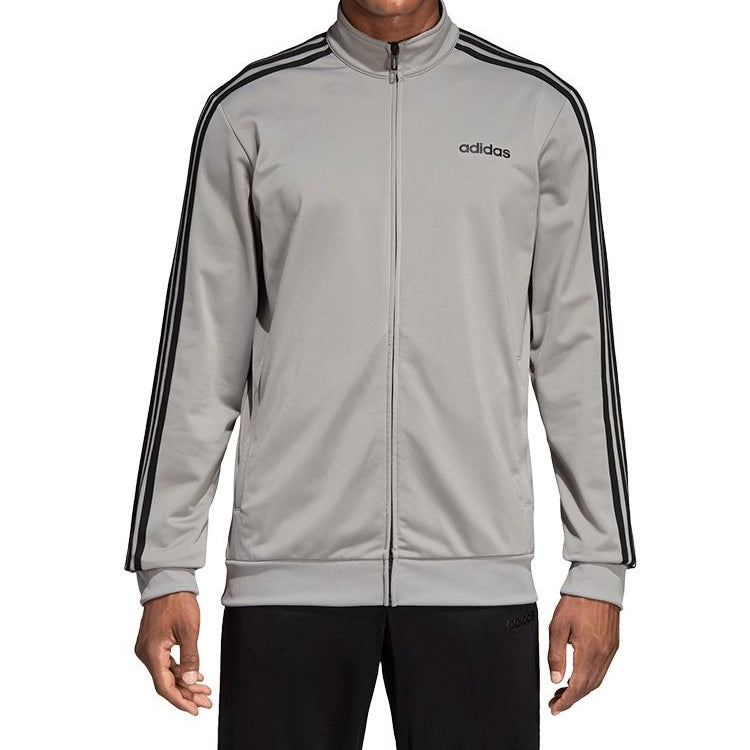 adidas Stand Collar Stripe Windproof Sports Jacket Sports Jacket Gray DU0451