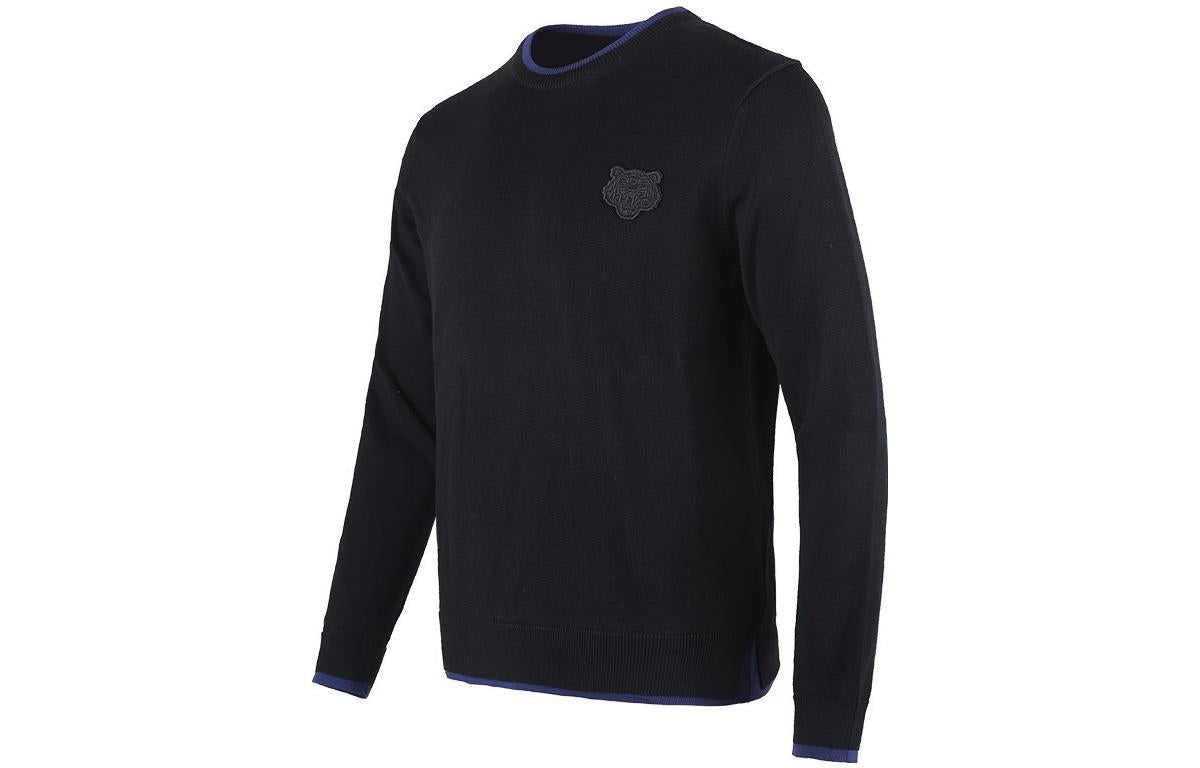 Men's KENZO Solid Color Pullover Round Neck Black FA55PU2023AB-99