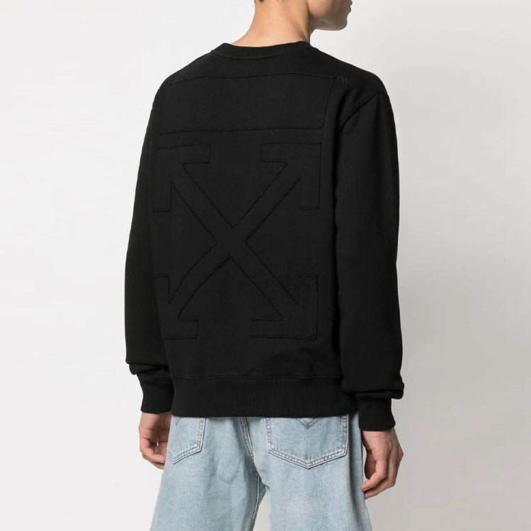 Off-White SS21 Logo Printing Round Neck Long Sleeves Version Black OMBA025S21FLE0031001