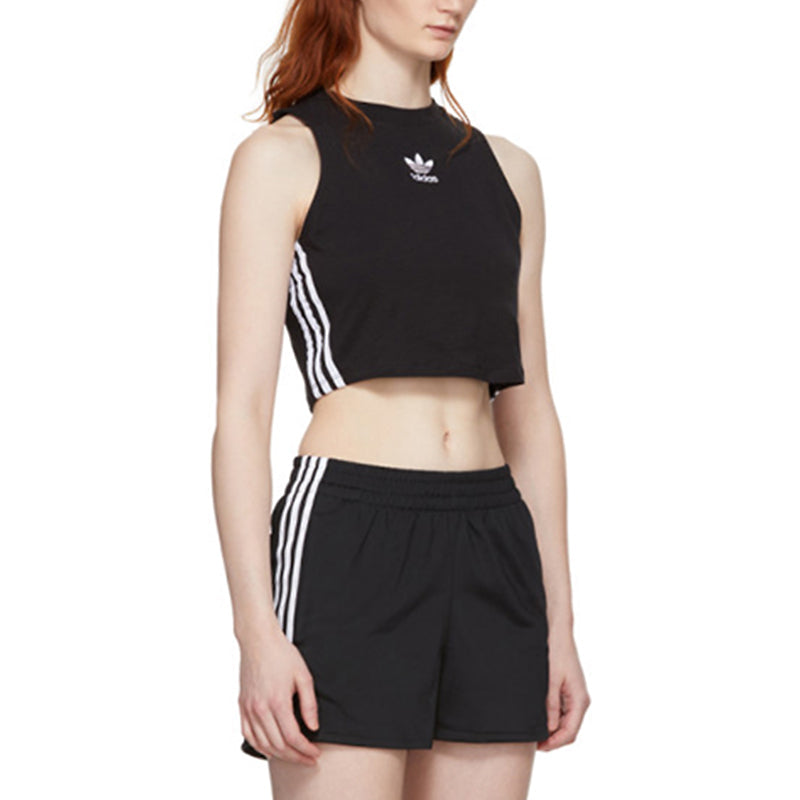 (WMNS) adidas originals Crop Tank Short Sleeveless Vest Black CY4745