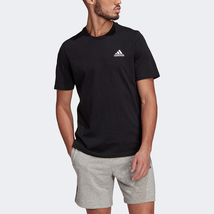 adidas M Sl Sj T Logo Sports Round Neck Short Sleeve Black GK9639