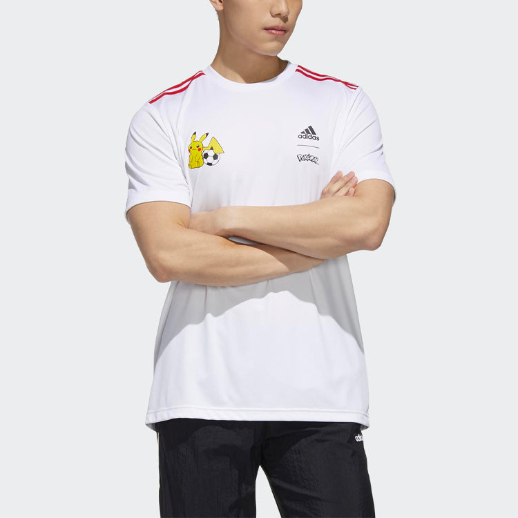 adidas x POKEMON Crossover M Pkmn Jrsy Printing Sports Round Neck Short Sleeve White GN3002