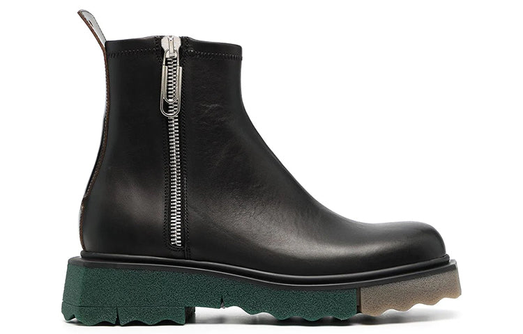 Off-White Sponge Sole Leather Zip Boot 'Black' OMID004S21LEA0011010