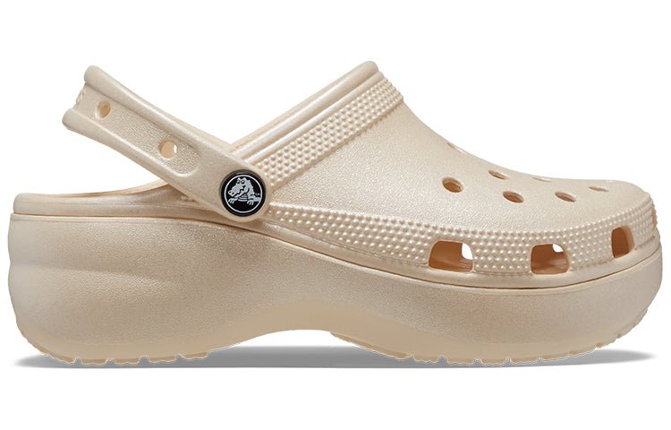(WMNS) Crocs Classic Clog Platform Shimmer 'Vanilla' 208590-108