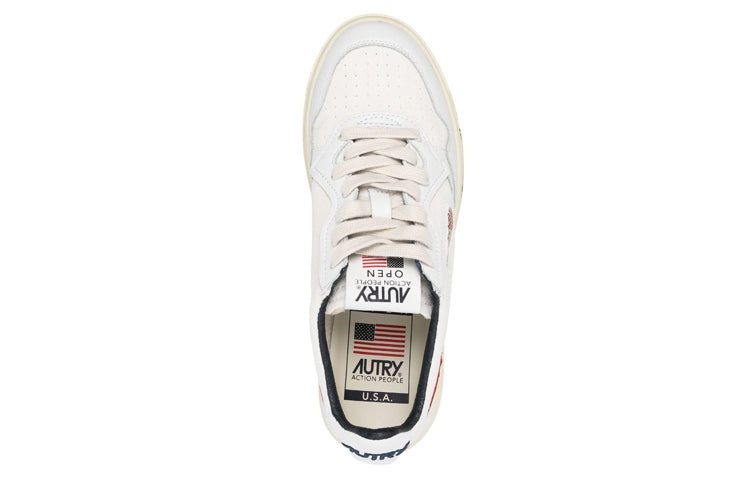 (WMNS) AUTRY Medalist Low Leather and Suede 'White Black and Red' AOLW-CE15