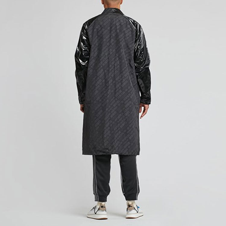 adidas originals x alexander wang Unisex Lapel Long Overcoat Black BP6685