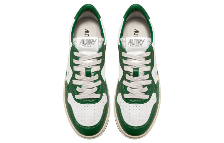 Autry Medalist Leather Low 'Green White' AULM-WB11