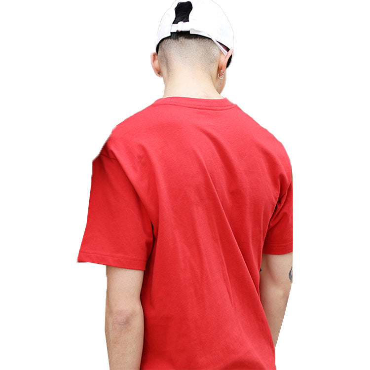 New Era Series Pattern Embroidered Short Sleeve Unisex Red 11941384