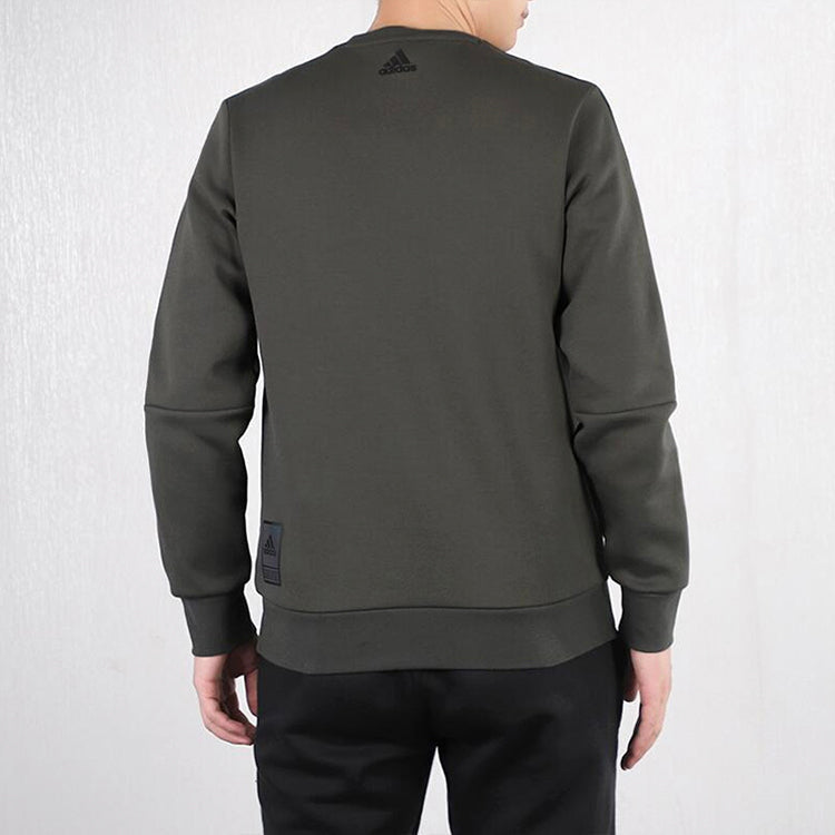 adidas logo Printing Sports Round Neck Pullover Brown FM9379