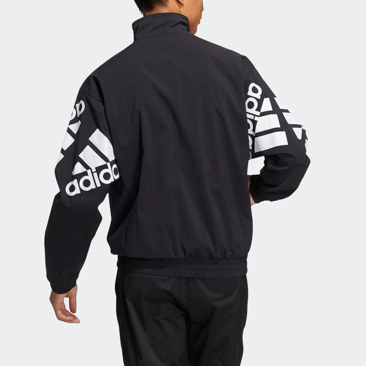 adidas Fi Bp1 Wvj Casual Sports Stand Collar Logo Jacket Black HE7452