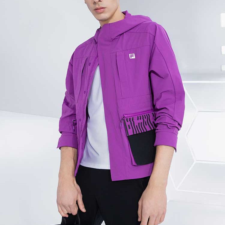 FILA Athletics Cargo Woven Zipper Jacket Purple A11M031712F-PU