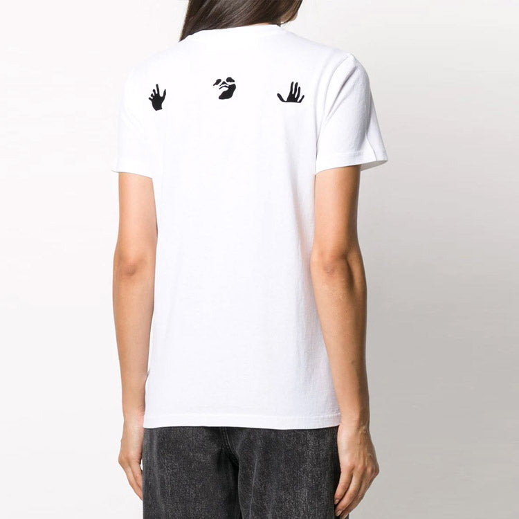 (WMNS) Off-White Slogan Alphabet Printing Short Sleeve Slim Fit Version White OWAA049F20JER0080110