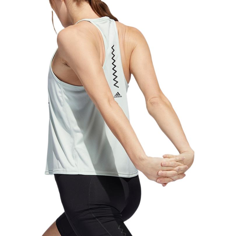 (WMNS) adidas Run Fast Running Graphic Tank Top Asia Sizing 'Green Black' HA4290