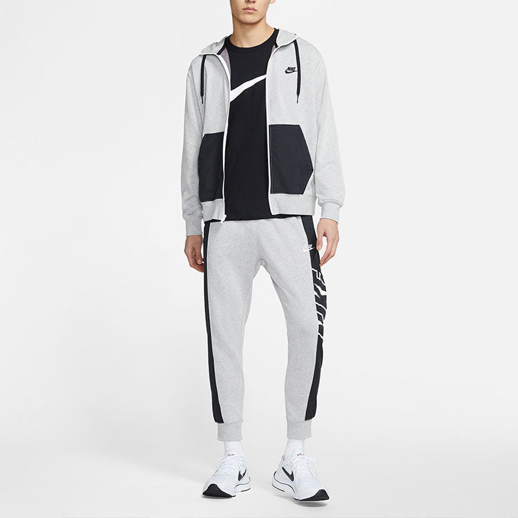Nike Sportswear Cardigan Splicing Hooded Jacket Gray  CZ9945-050