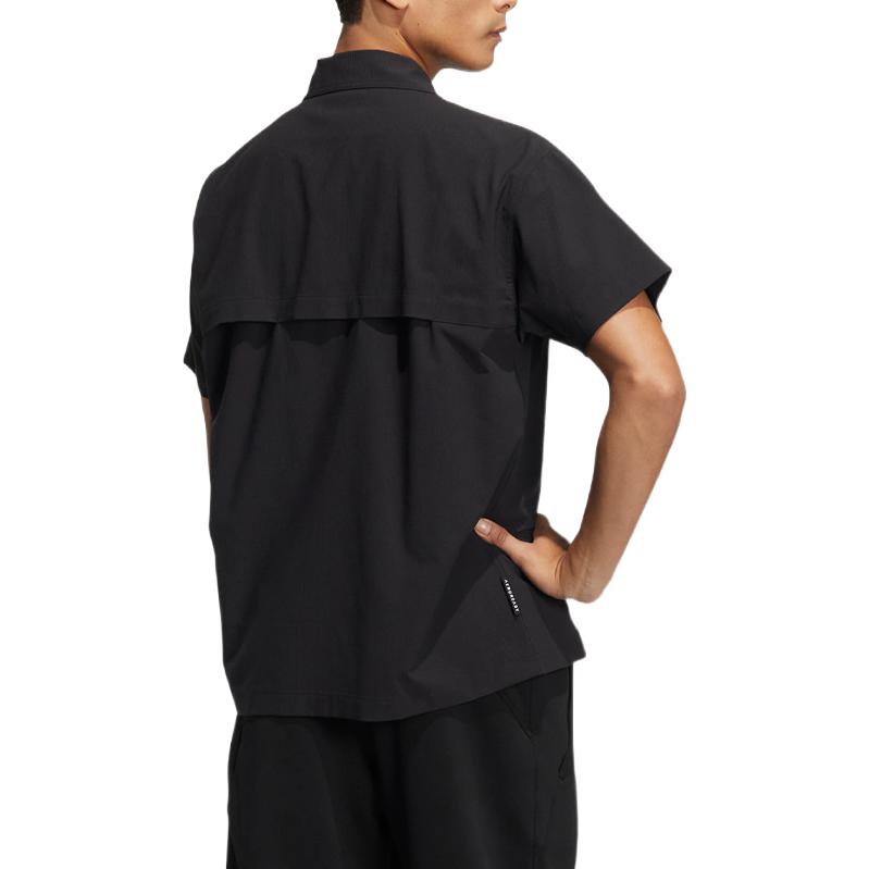 adidas originals Solid Color Sports Short Sleeve Shirt Black HD0023