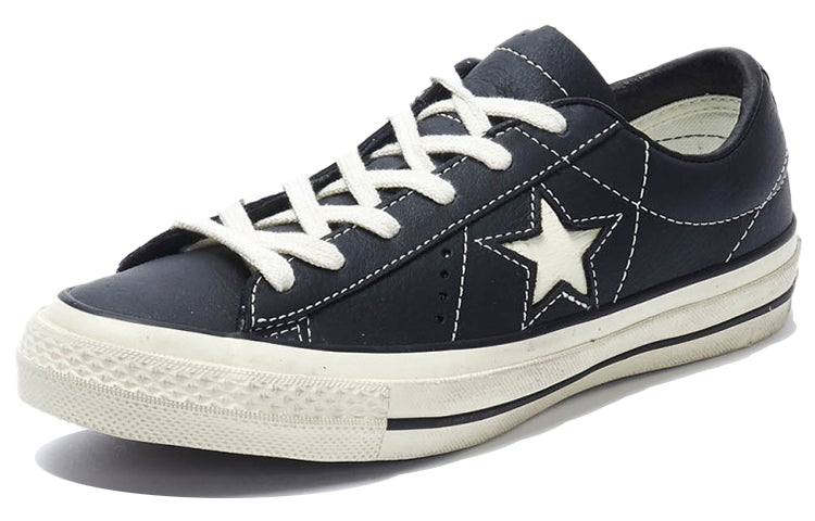 Converse One Star Leather Shoes Black/White 158989C