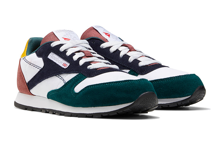 Reebok Classic Leather Running Shoes K White/Blue/Green FX2763