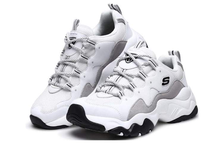 Skechers D Lites 3.0 Low Top Running Shoes White/Gray 999878-WLGY