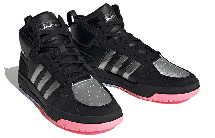 adidas Neo 100DB Mid Basketball Shoes 'Black Metallic Silver' ID1841